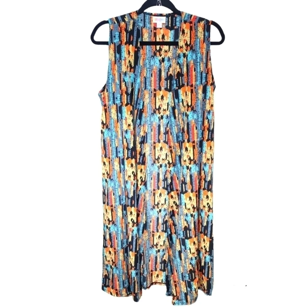 LULAROE JOY Sleeveless Vest Long Duster Size M